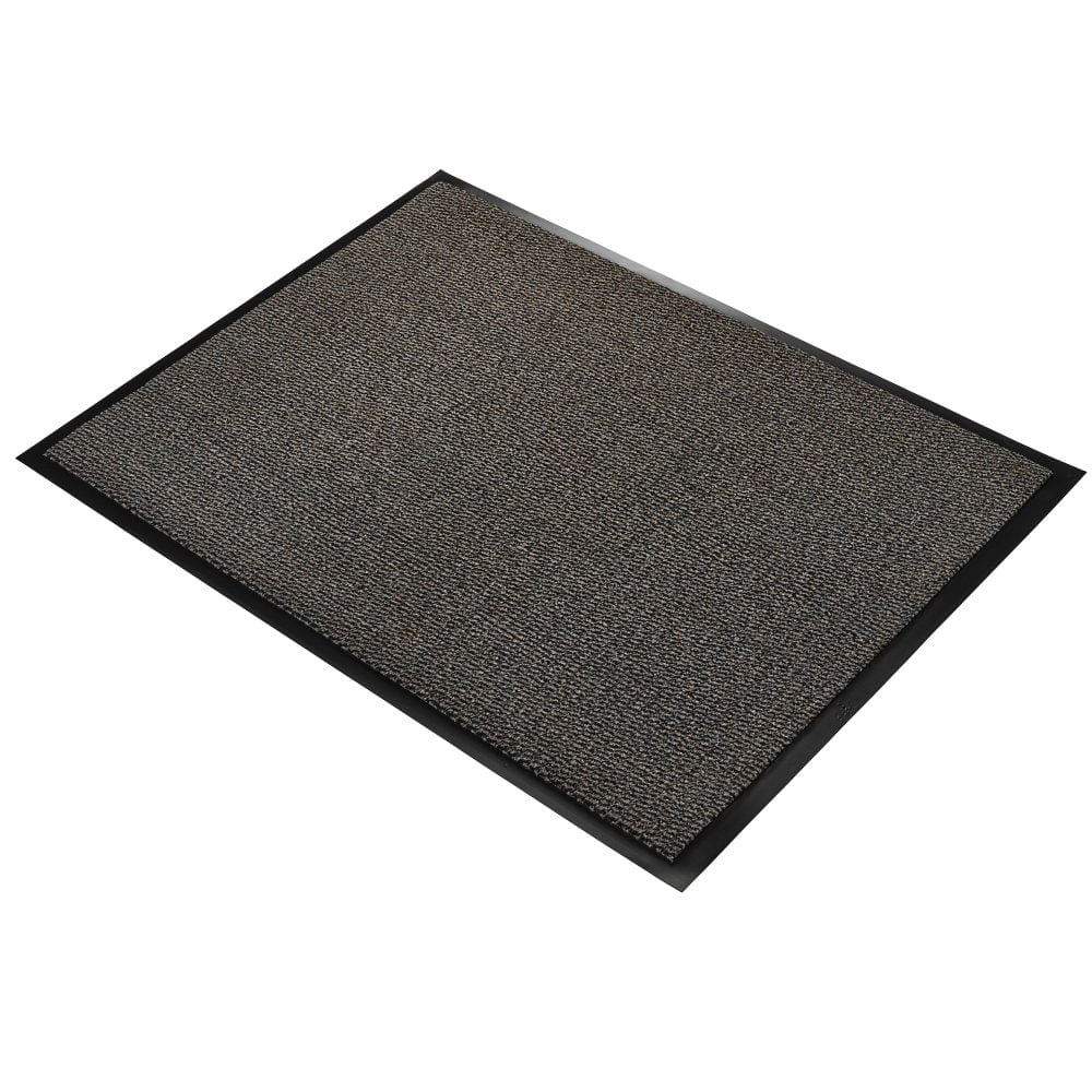 Isolated-photo-of-a-black-and-steel- carpeted-Vyna-Plush-mat-laid-out-on- a-white-background